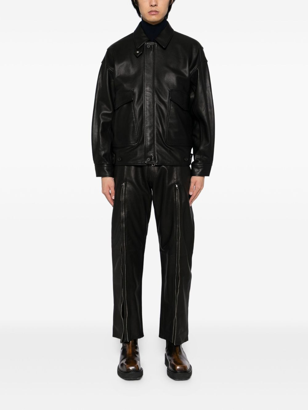 leather flight jacket - 2