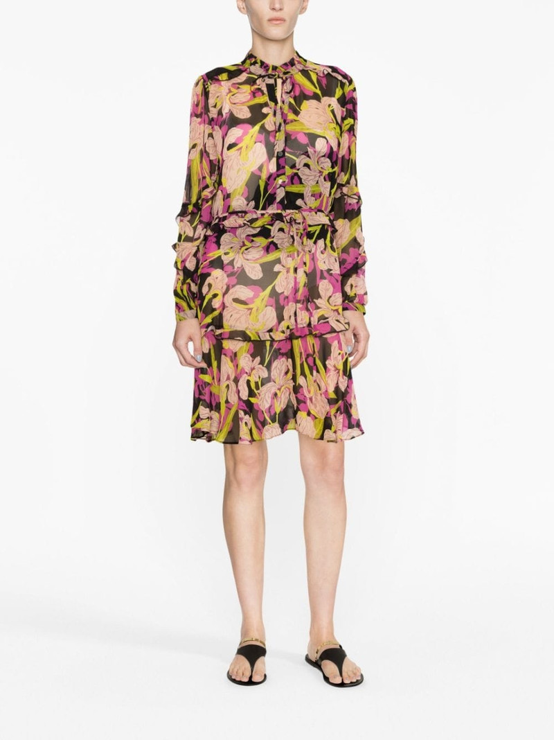 PINKO Piccadilly floral-print ruffled minidress outlook