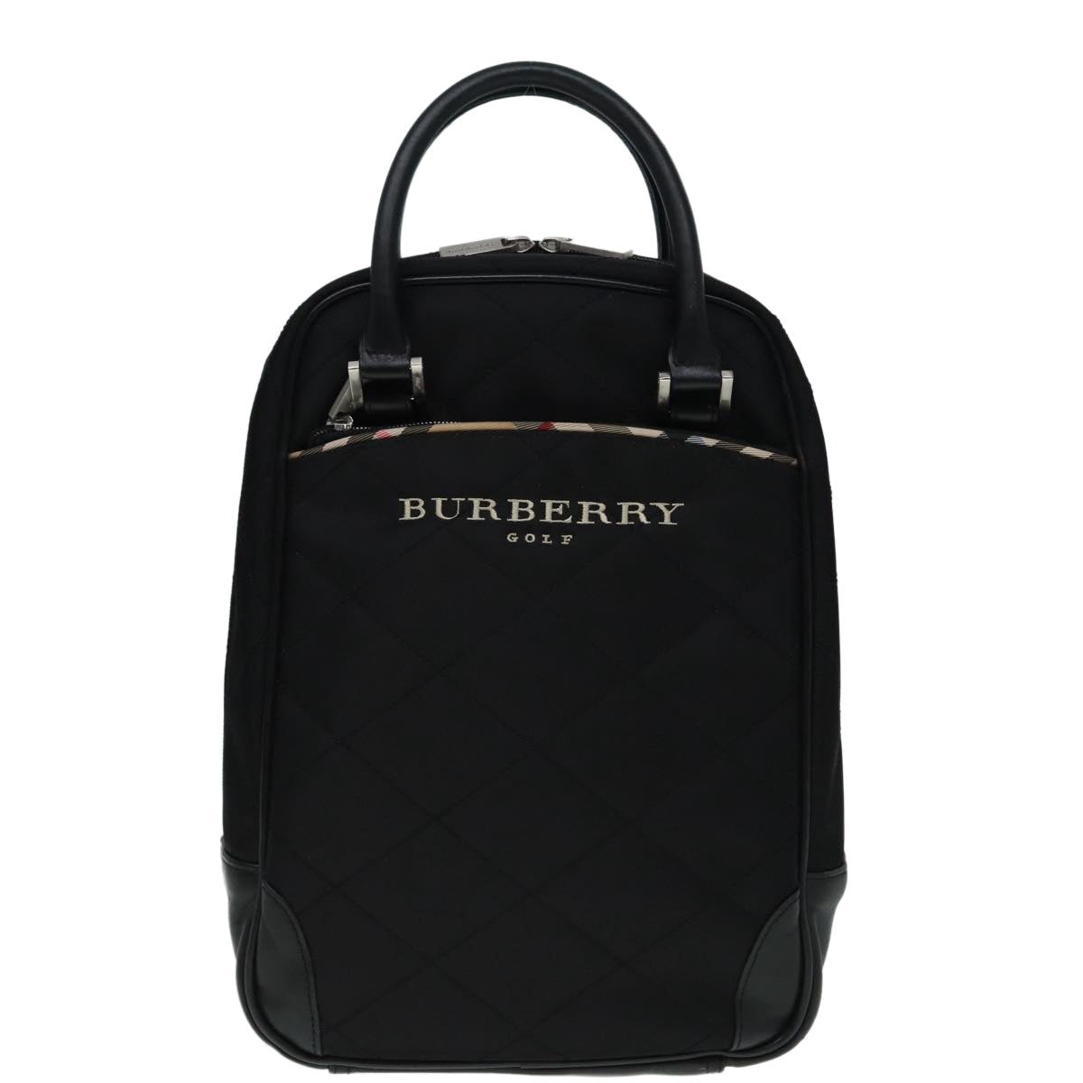 Burberry Hand Bag Nylon Black Silver - 13
