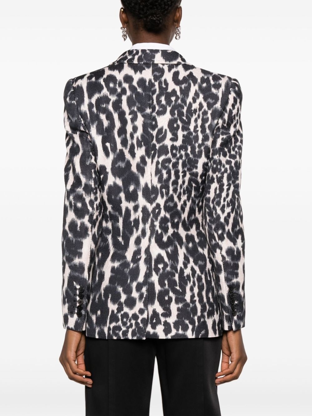 leopard-print blazer - 4
