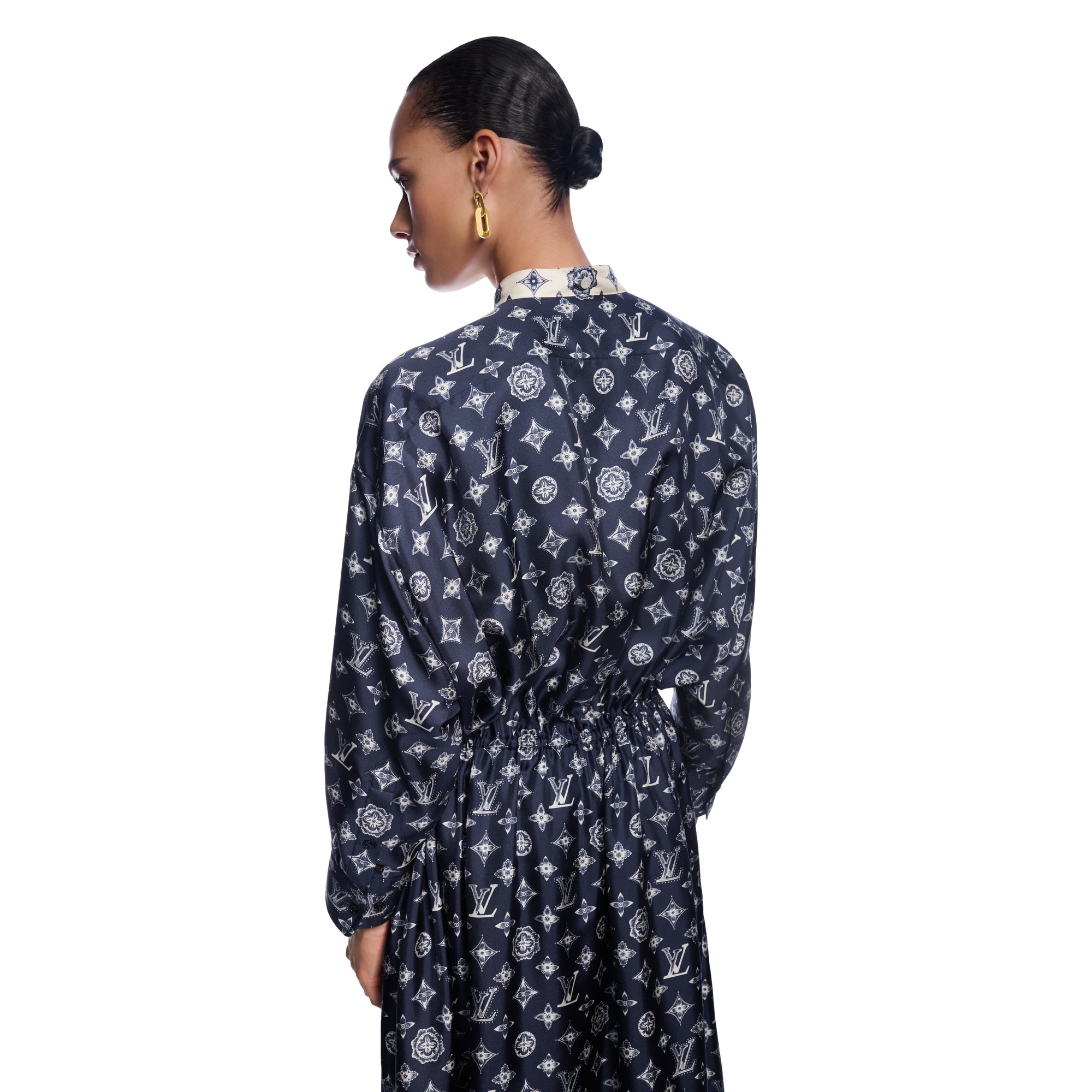 Monogram Silk Dress - 4