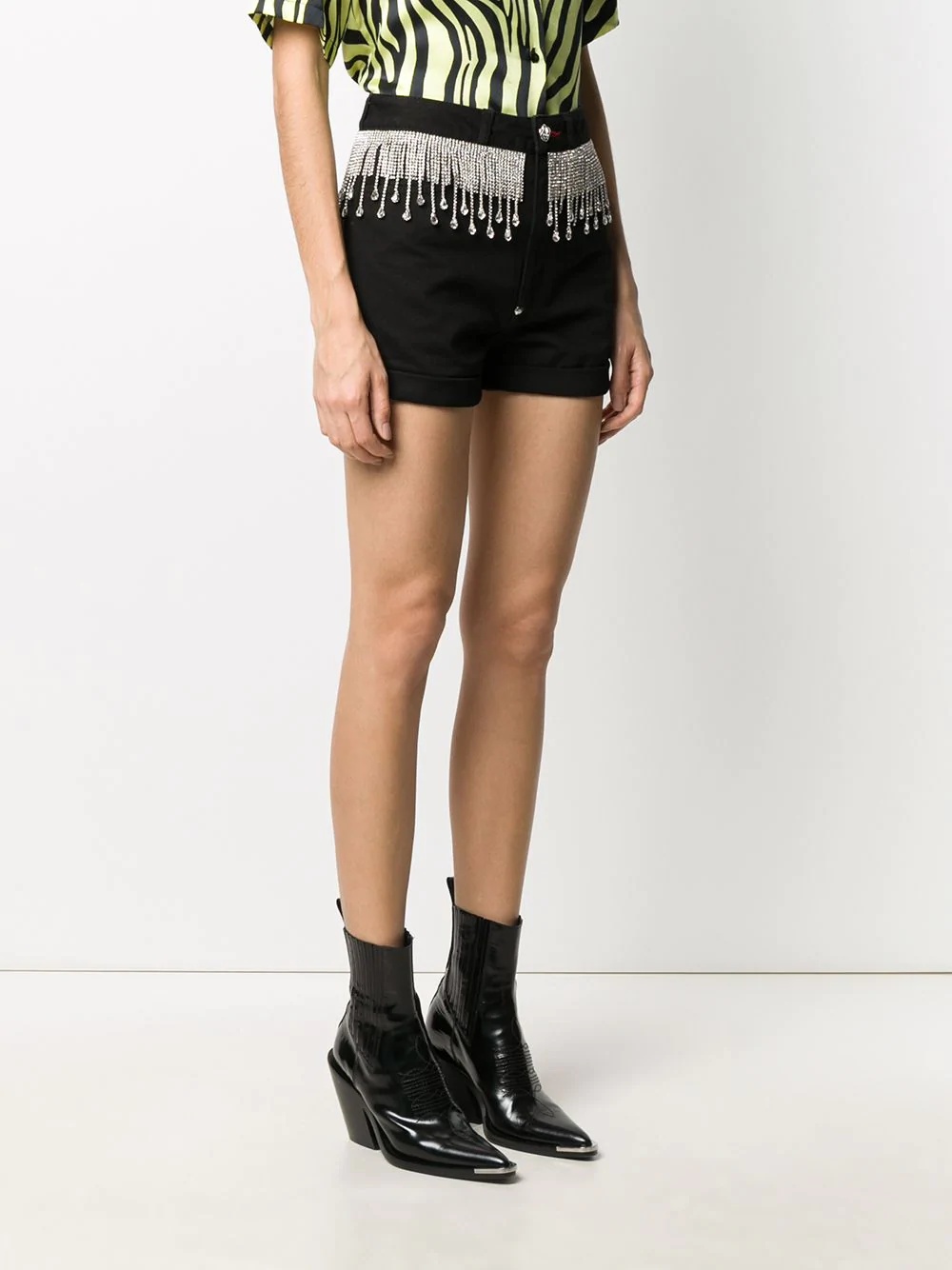 crystal-fringed shorts - 3