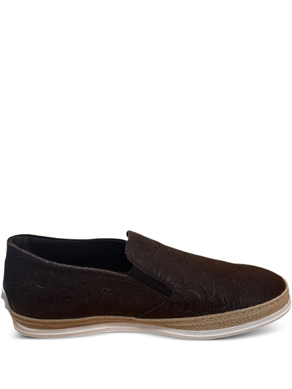 embossed-leather loafers - 1