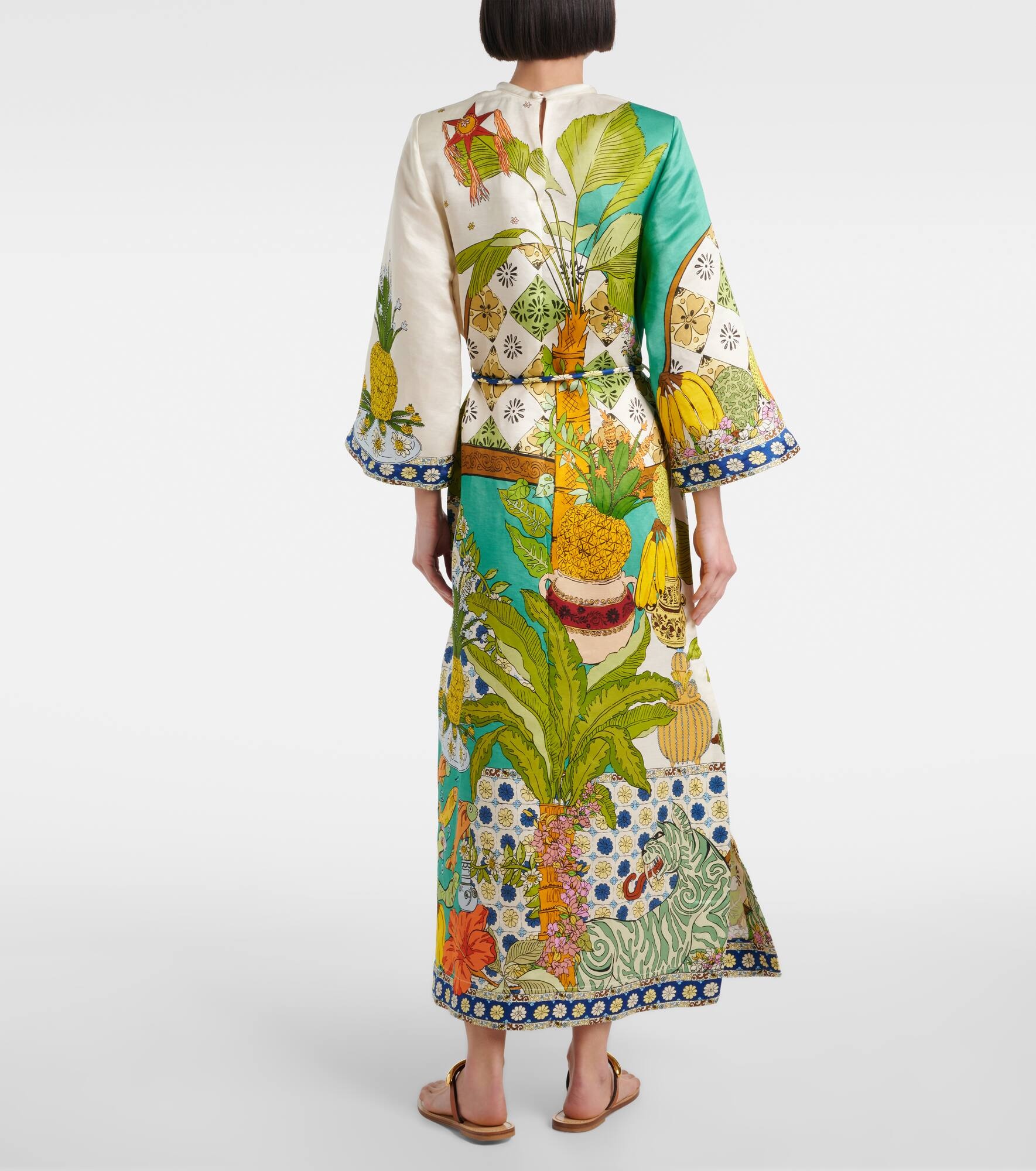 Printed hemp and silk maxi dress - 3