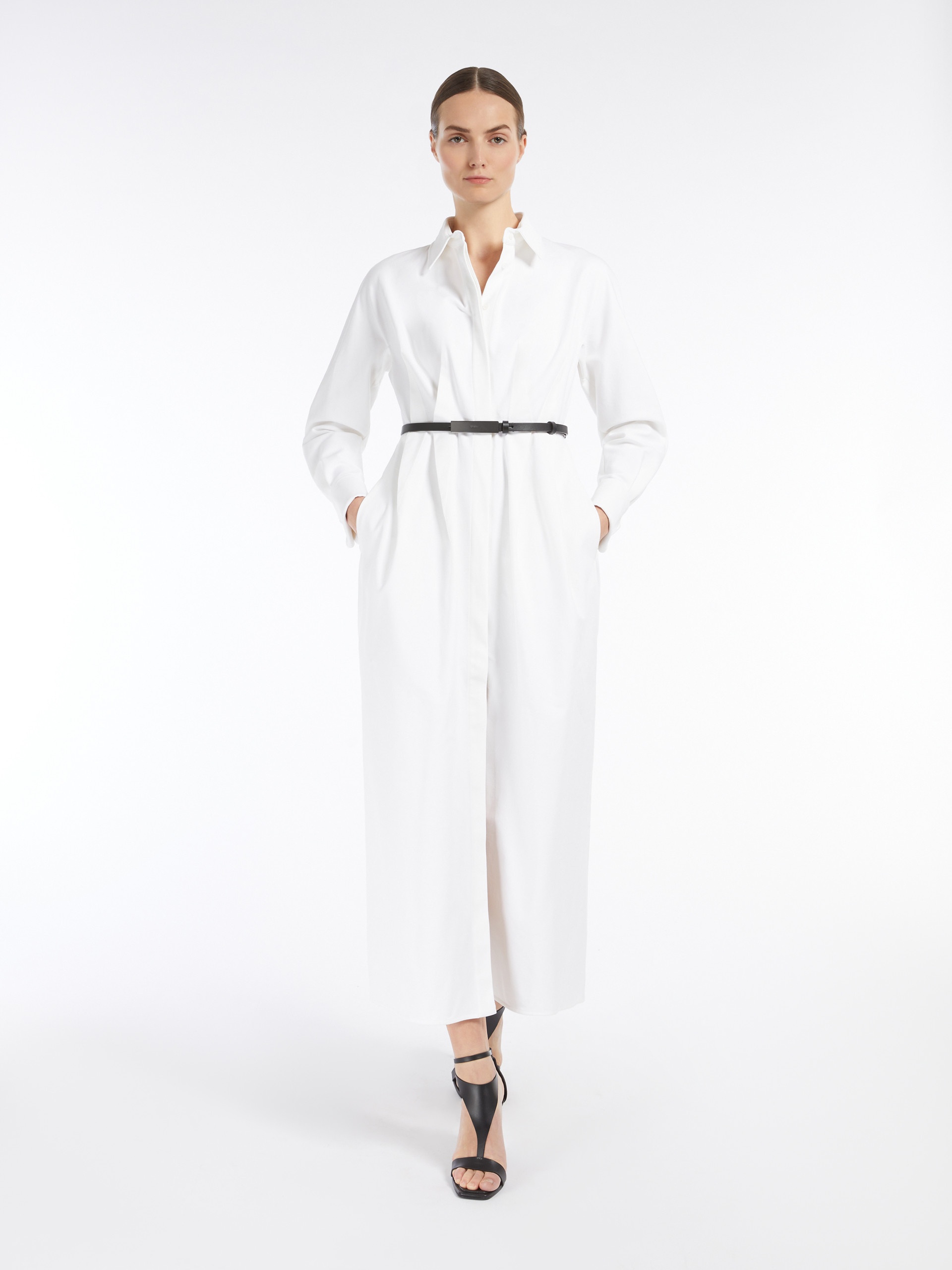 DT★Max Mara★avorio シャツドレス セール】S MAX MARA ワンピース EMILIA シャツ ドレス(506035481