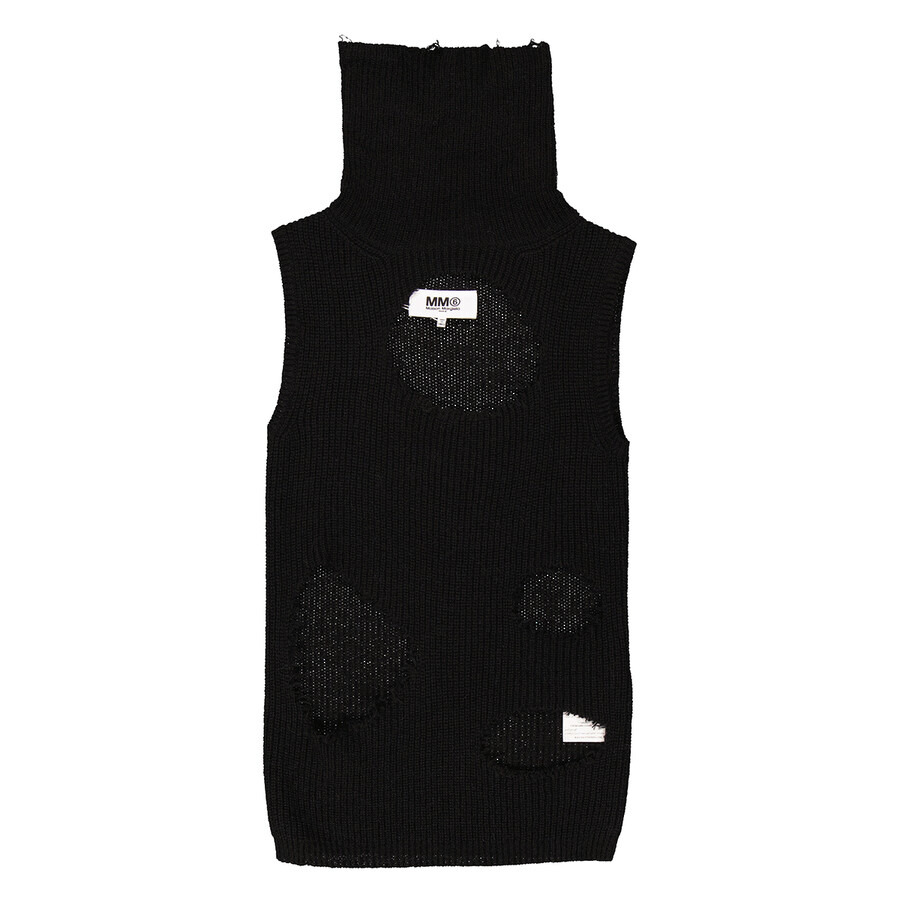 MM6 Maison Margiela Distressed Roll Neck Sweater - 5