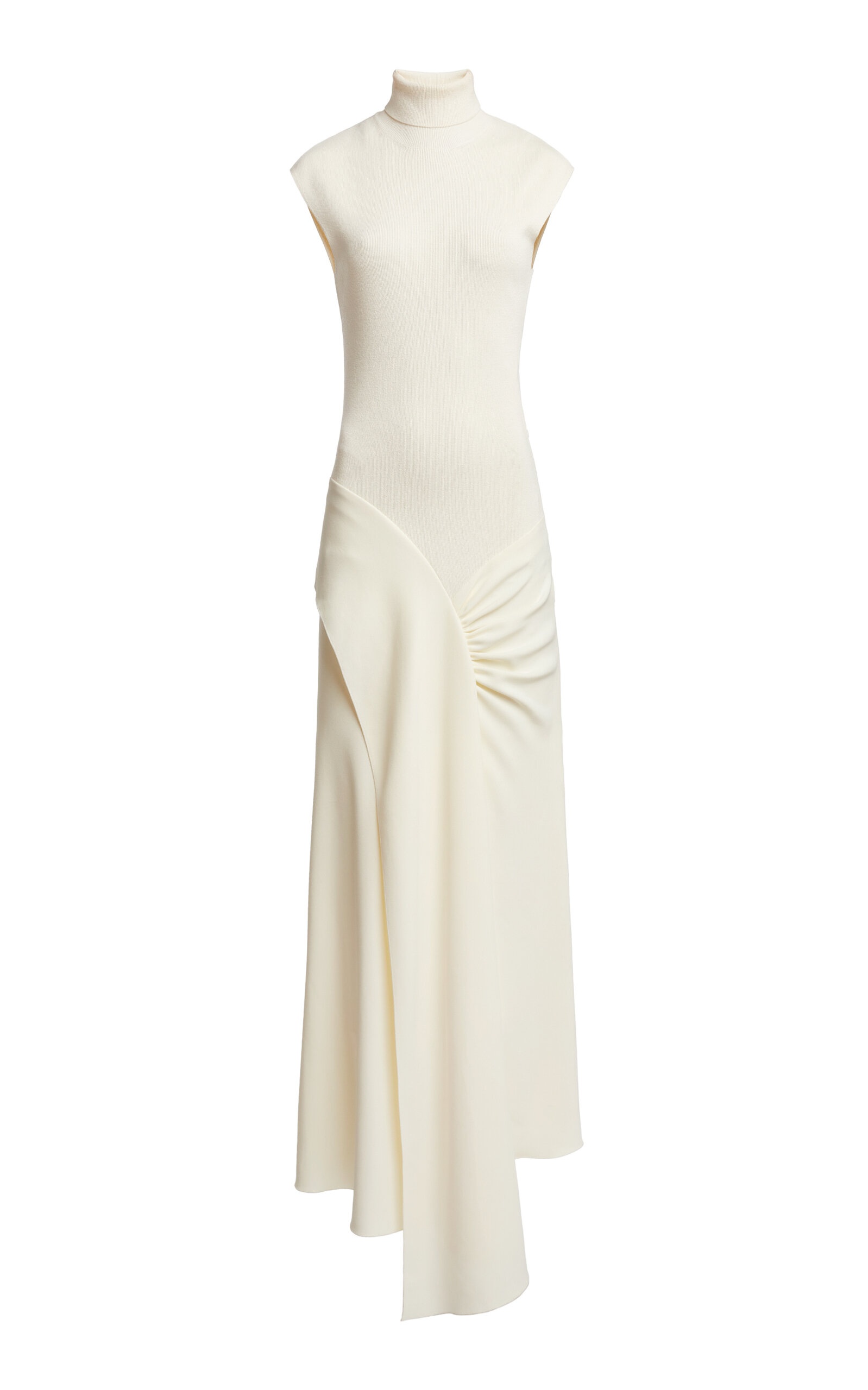 Ruched Knit Midi Dress off-white - 1