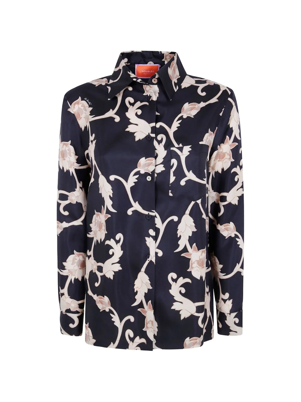 floral-print silk shirt - 1