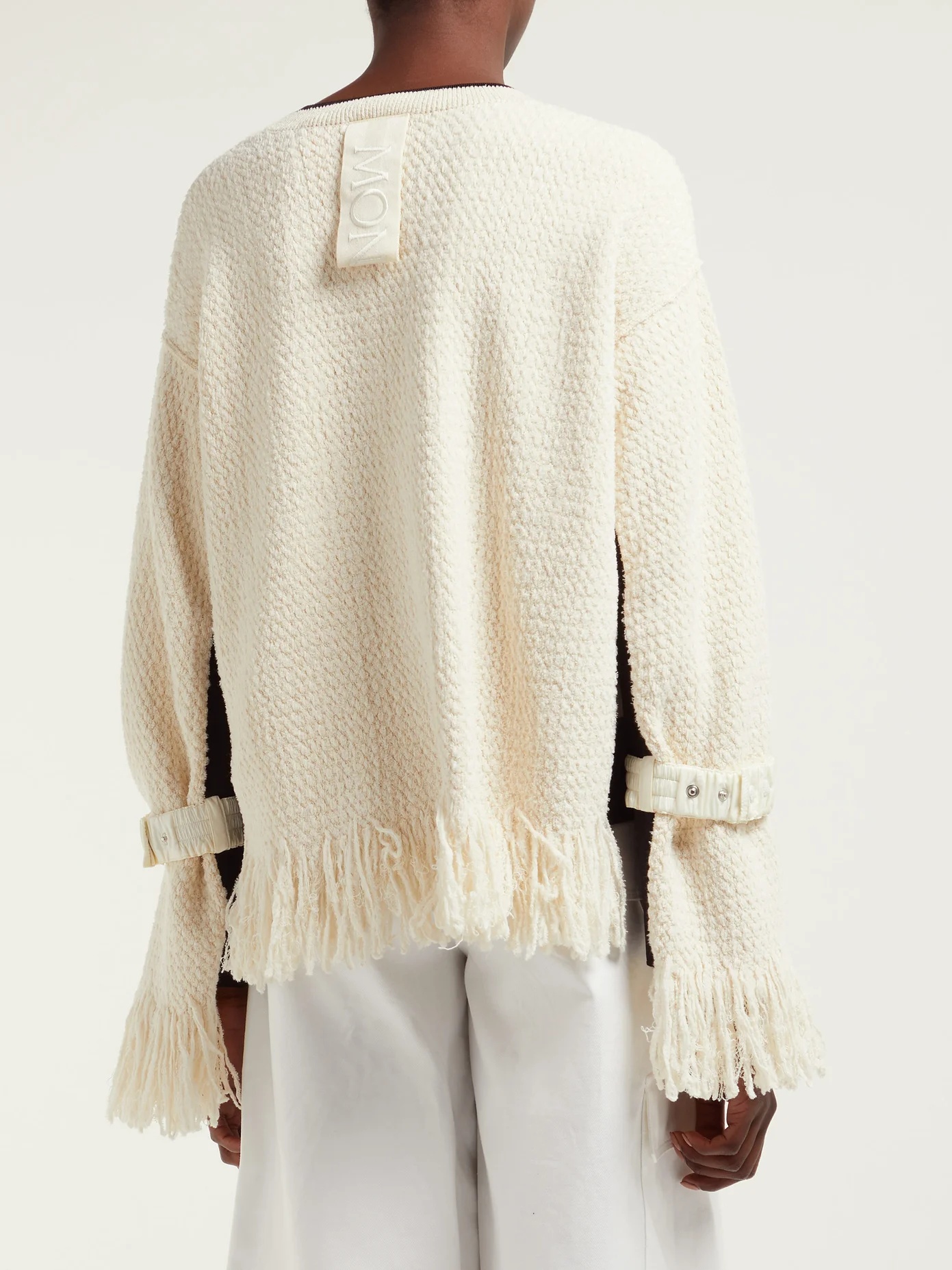 Fringed cotton-blend sweater - 3