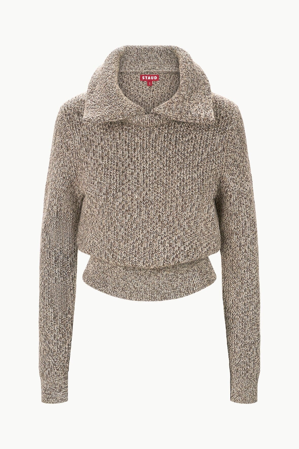 STAUD CHRISTOPHER SWEATER MOCHA MELANGE - 1