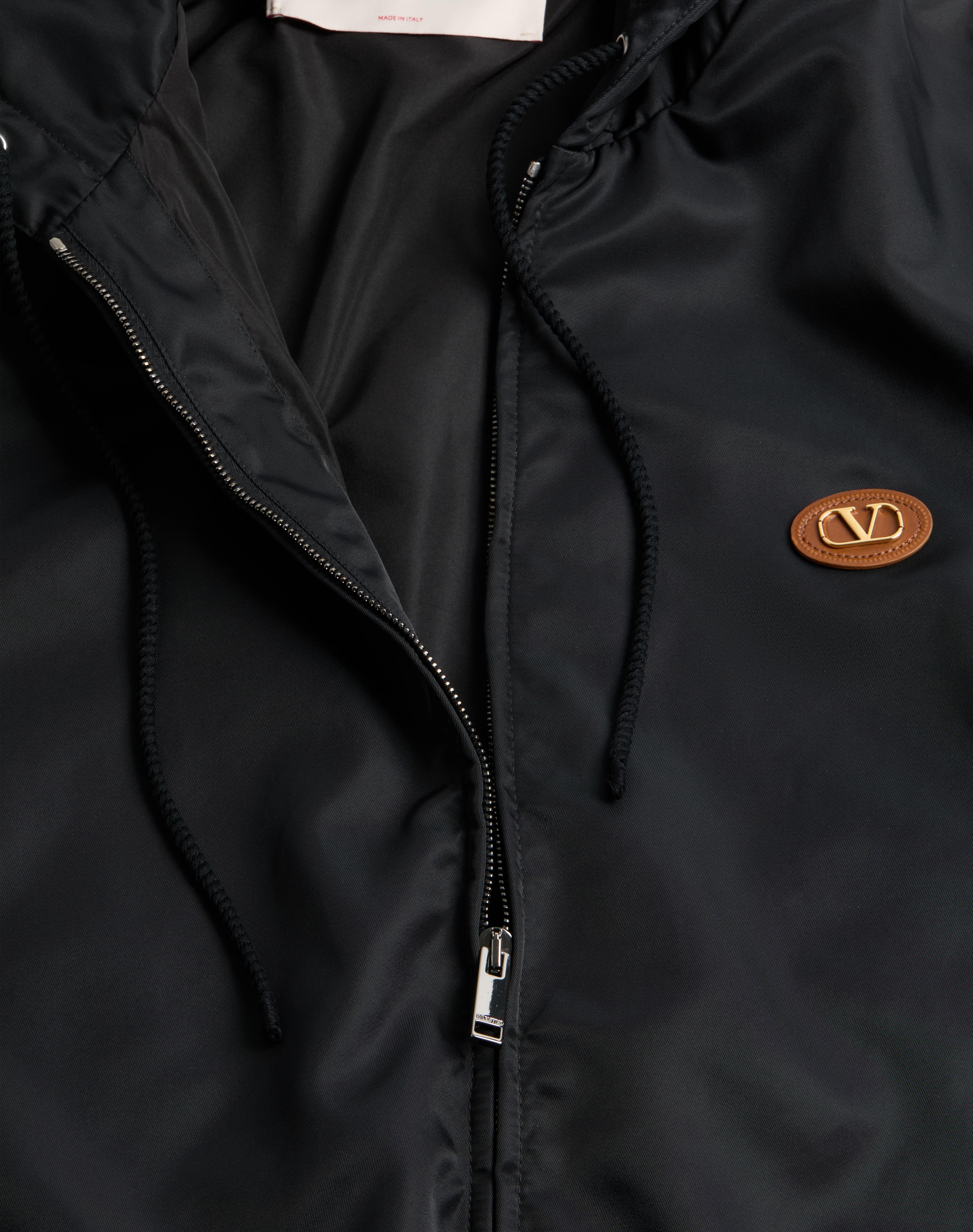 NYLON HOODED WINDBREAKER WITH VLOGO PATCH - 4