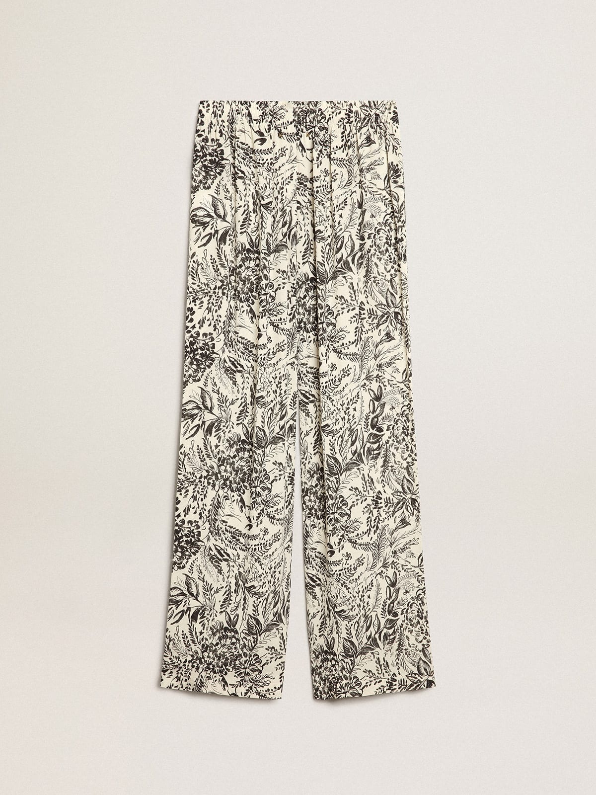 Golden Goose White joggers with black toile de jouy print