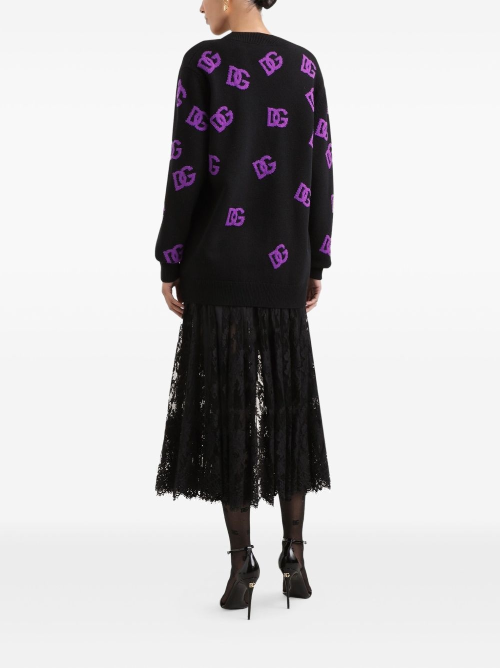 logo-motif cardigan - 3