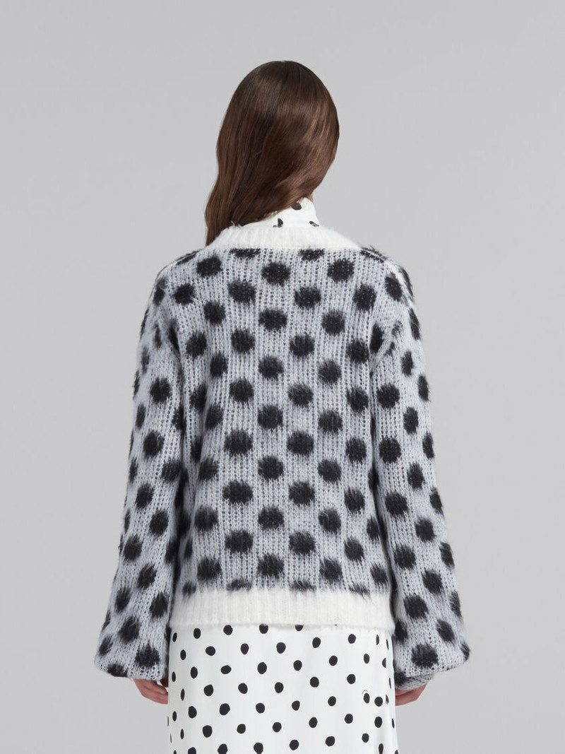 WHITE MOHAIR JUMPER WITH POLKA DOTS 3