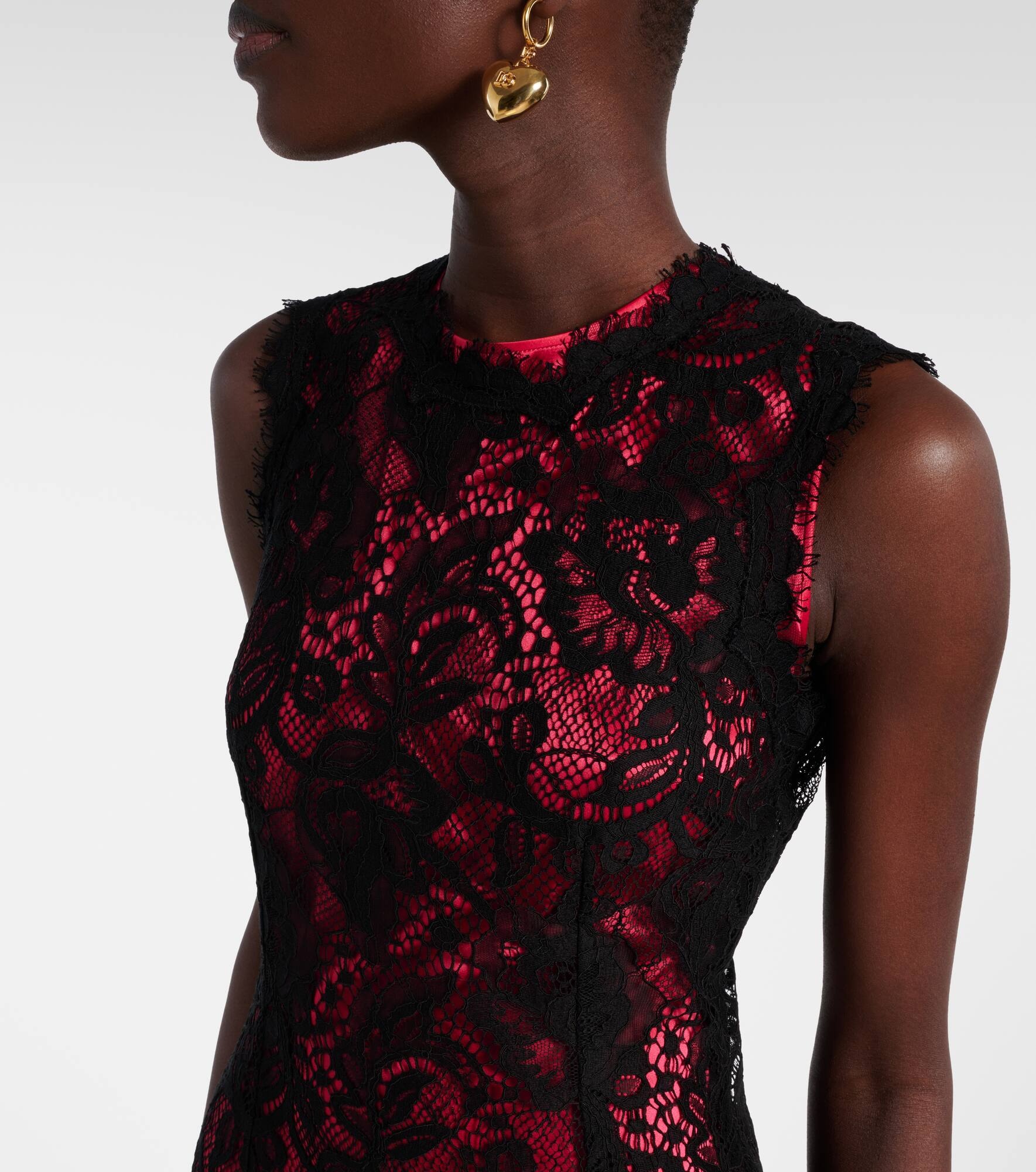 Cotton-blend lace midi dress - 4