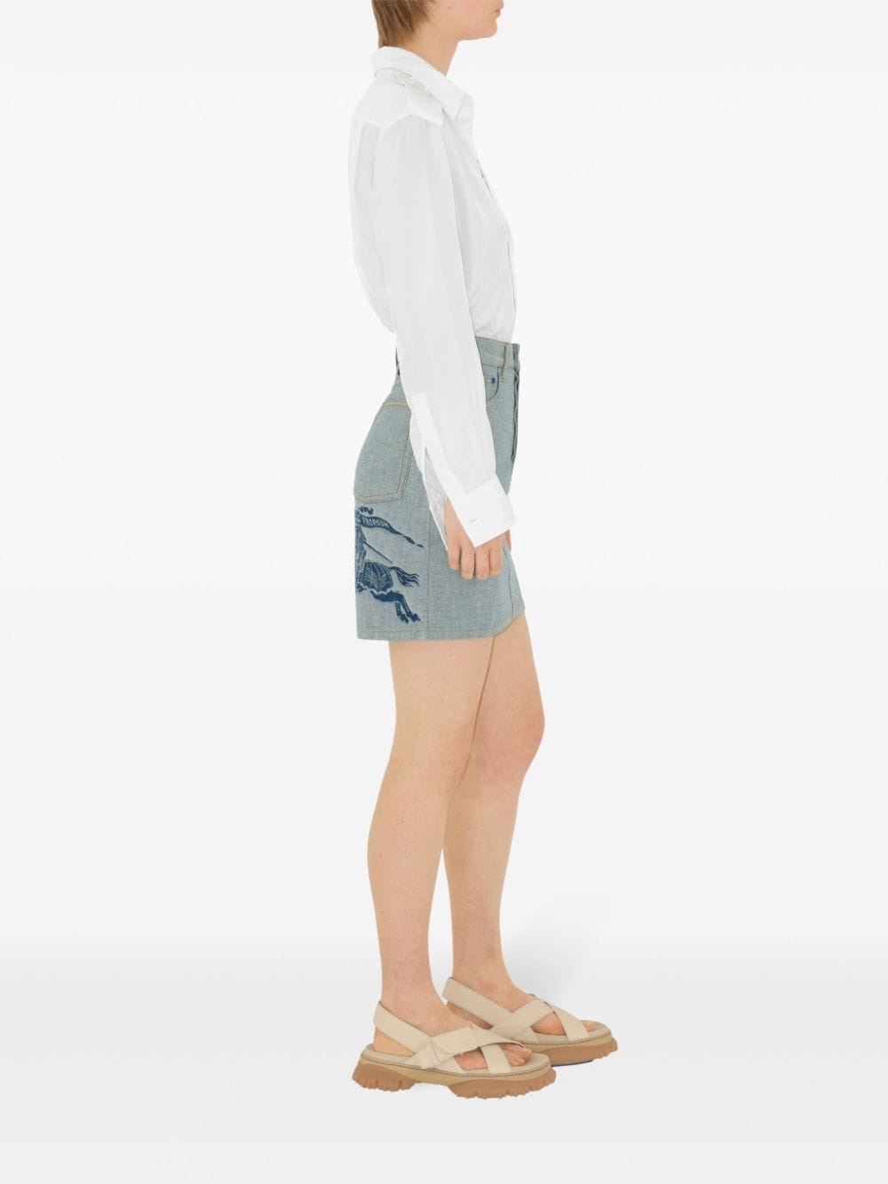 EKD-jacquard denim skirt - 3