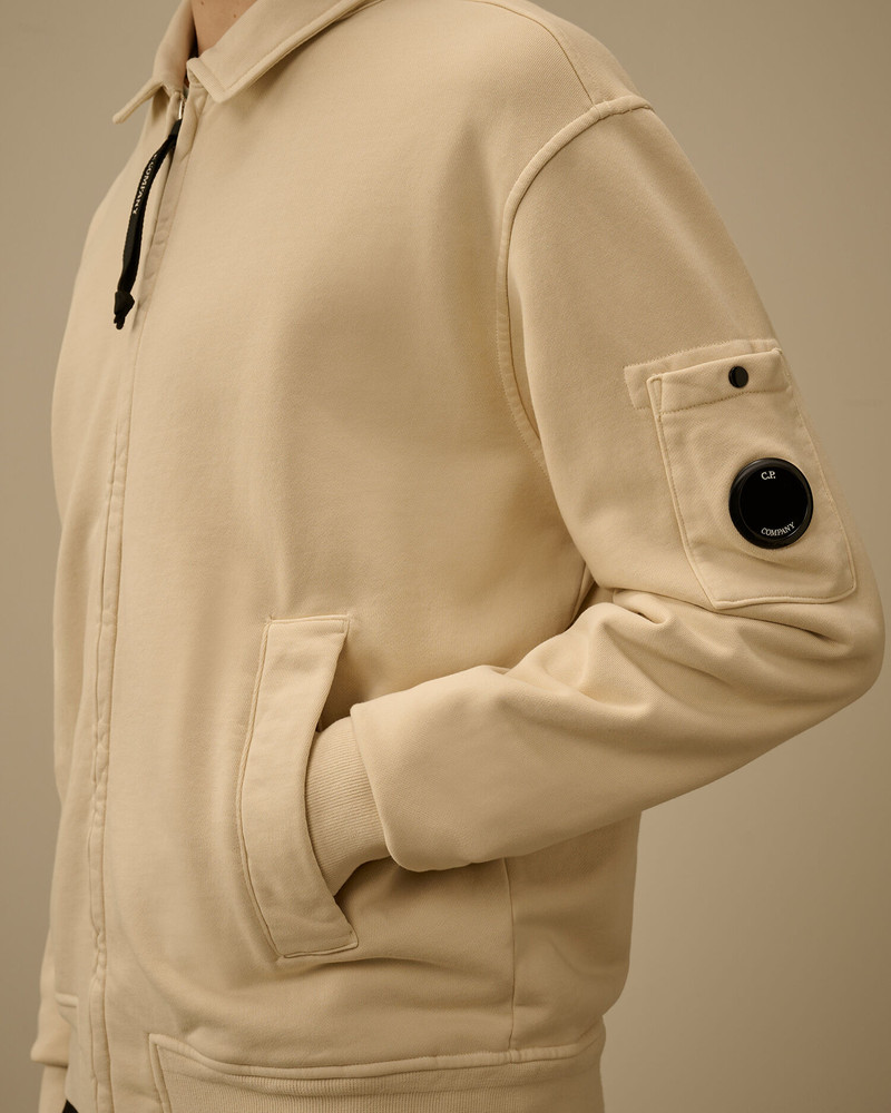 Cotton Diagonal Fleece Zip Lens Sweatshirt 5