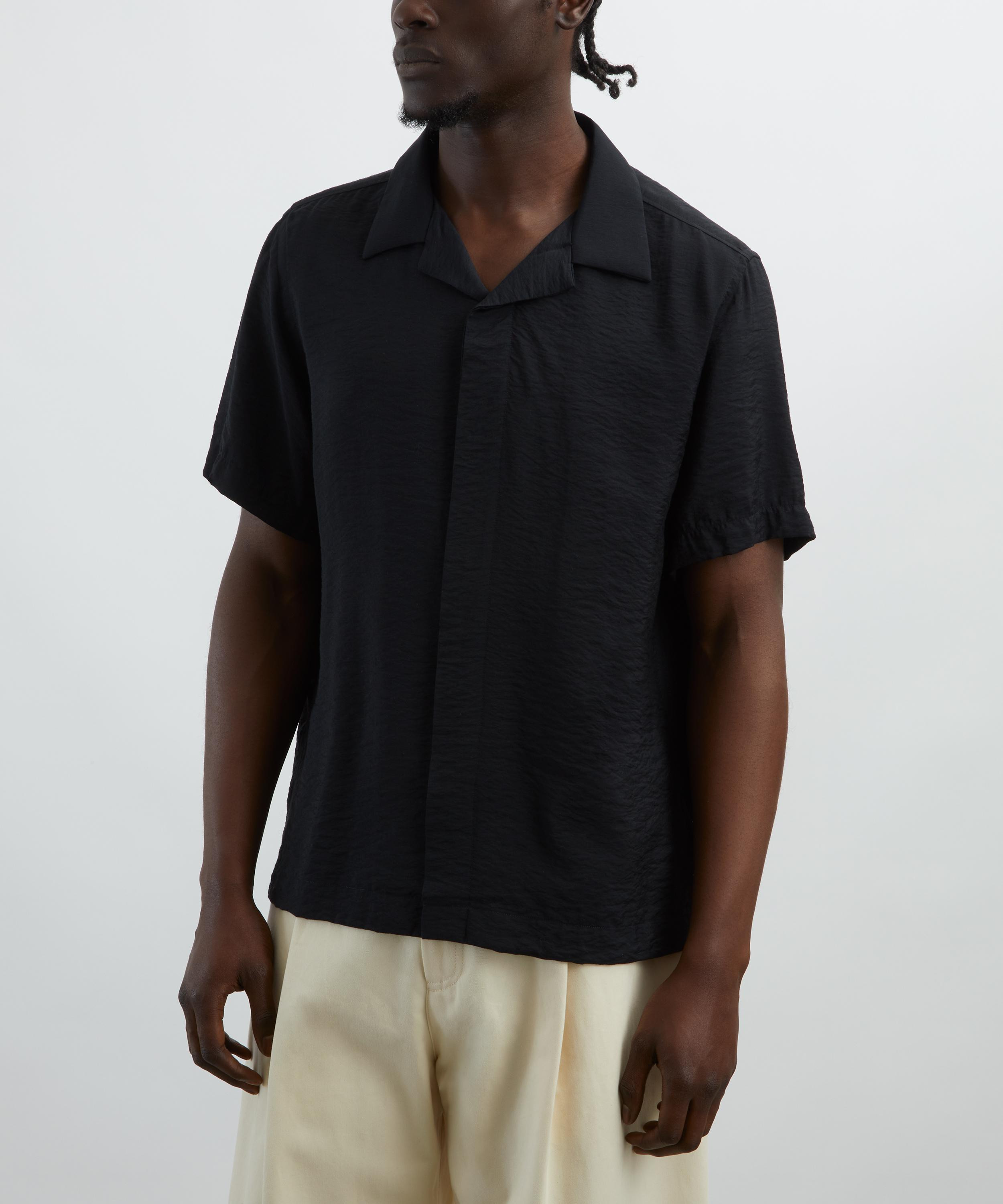 Hank Black Open Collar Shirt - 3