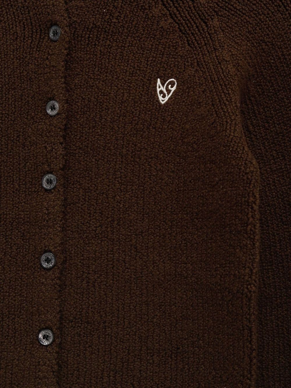 heart-embroidered buttoned cardigan - 3
