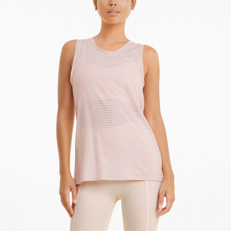 (WMNS) PUMA Studio Burnout Training Tank Top 'Pink' 520225-27 - 4