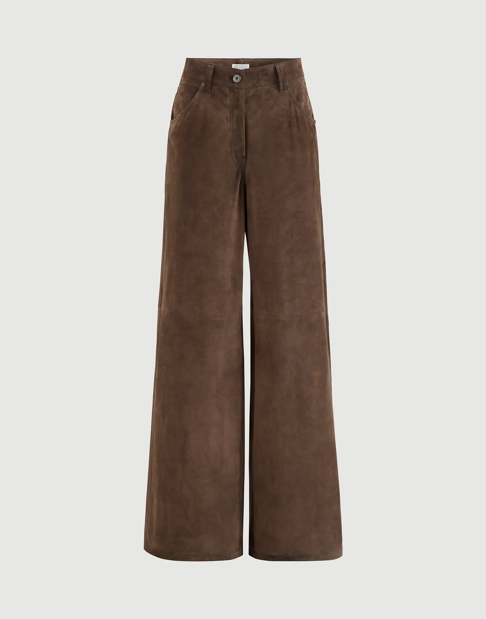 Suede baggy trousers with monili - 1