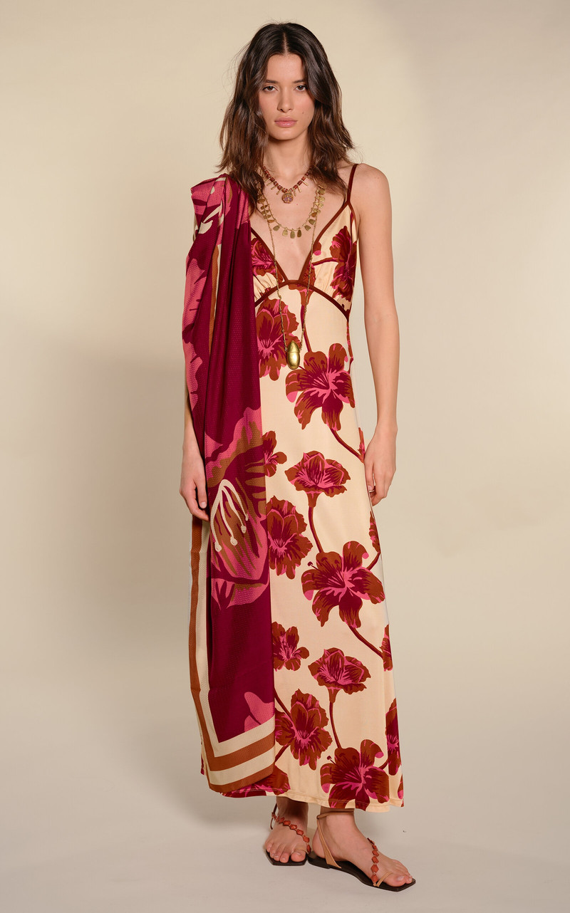 Johanna Ortiz Delicate Astromelia Silk-Blend Shawl pink outlook
