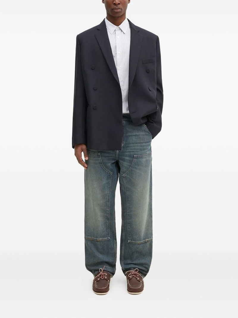 LACOSTE striped logo-patch shirt outlook