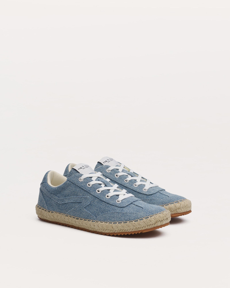 Retro Espadrille Sneakers Light-Wash Denim 3