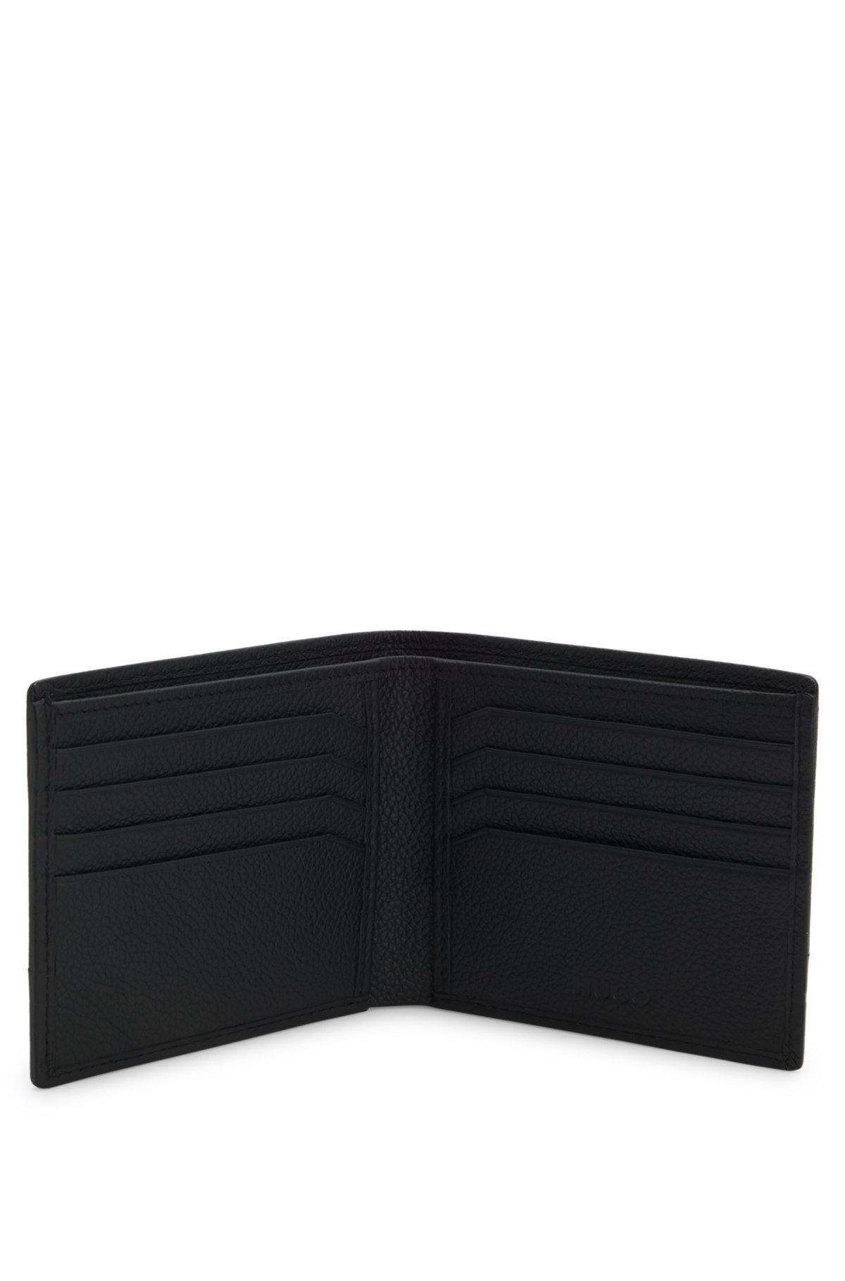 LEATHER FOLDING WALLET WITH STACKED-LOGO TRIM - 2