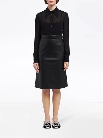 Prada leather midi skirt outlook