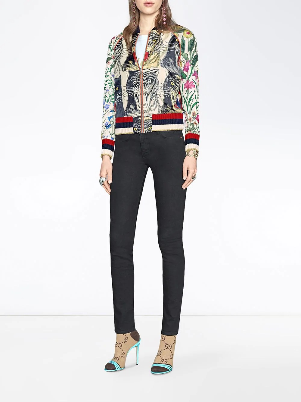 Patchwork print silk bomber - 2