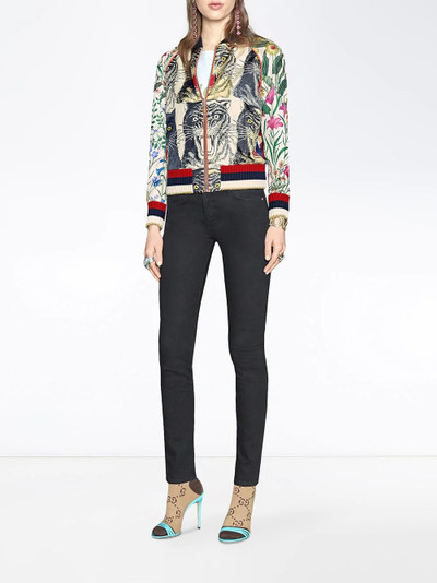 GUCCI Patchwork print silk bomber outlook