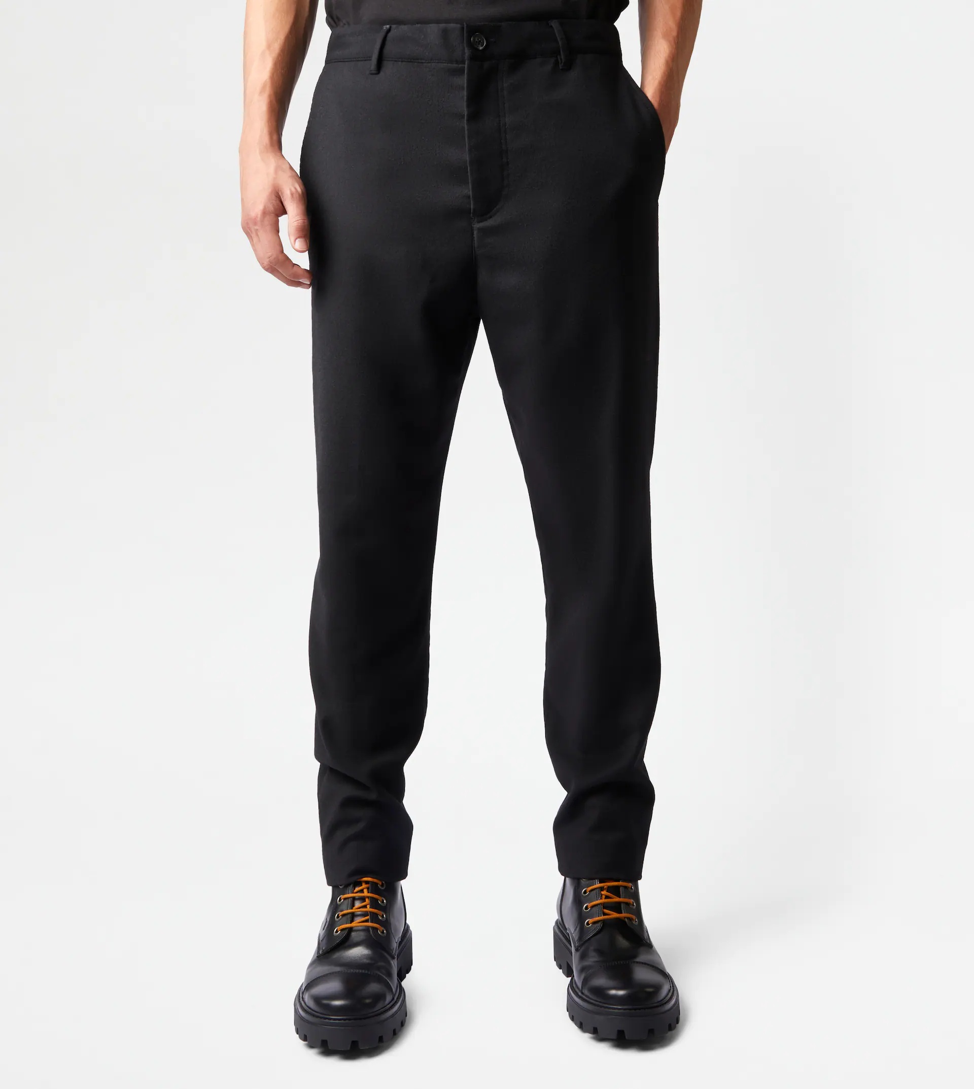 TOD'S CHINO TROUSERS ADJUSTABLE WAISTBAND - BLACK - 7