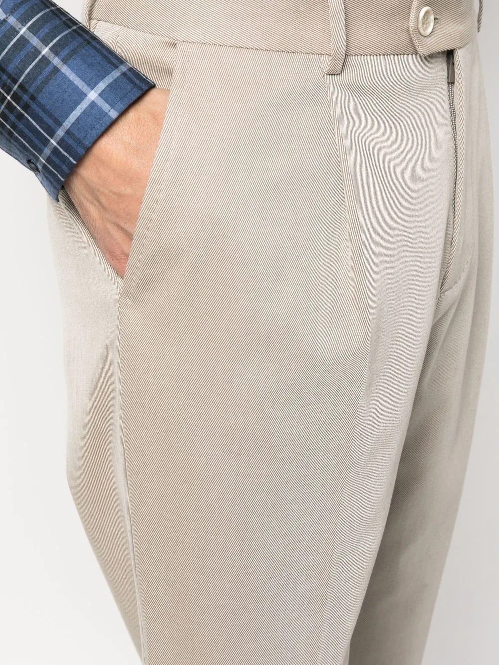 straight-leg cotton trousers - 5