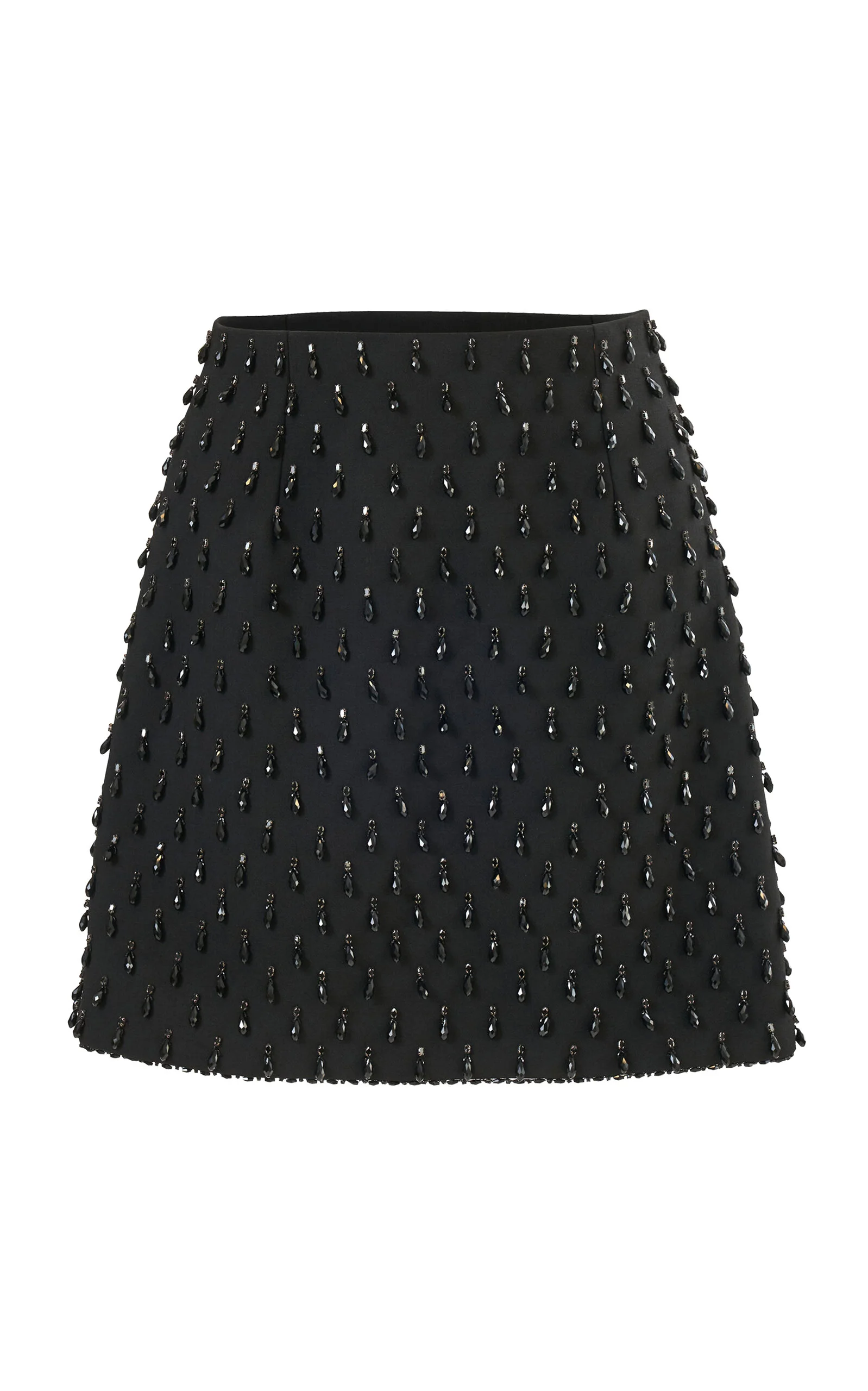 Embellished Bi-Stretch Wool Tailored Mini Skirt black - 1