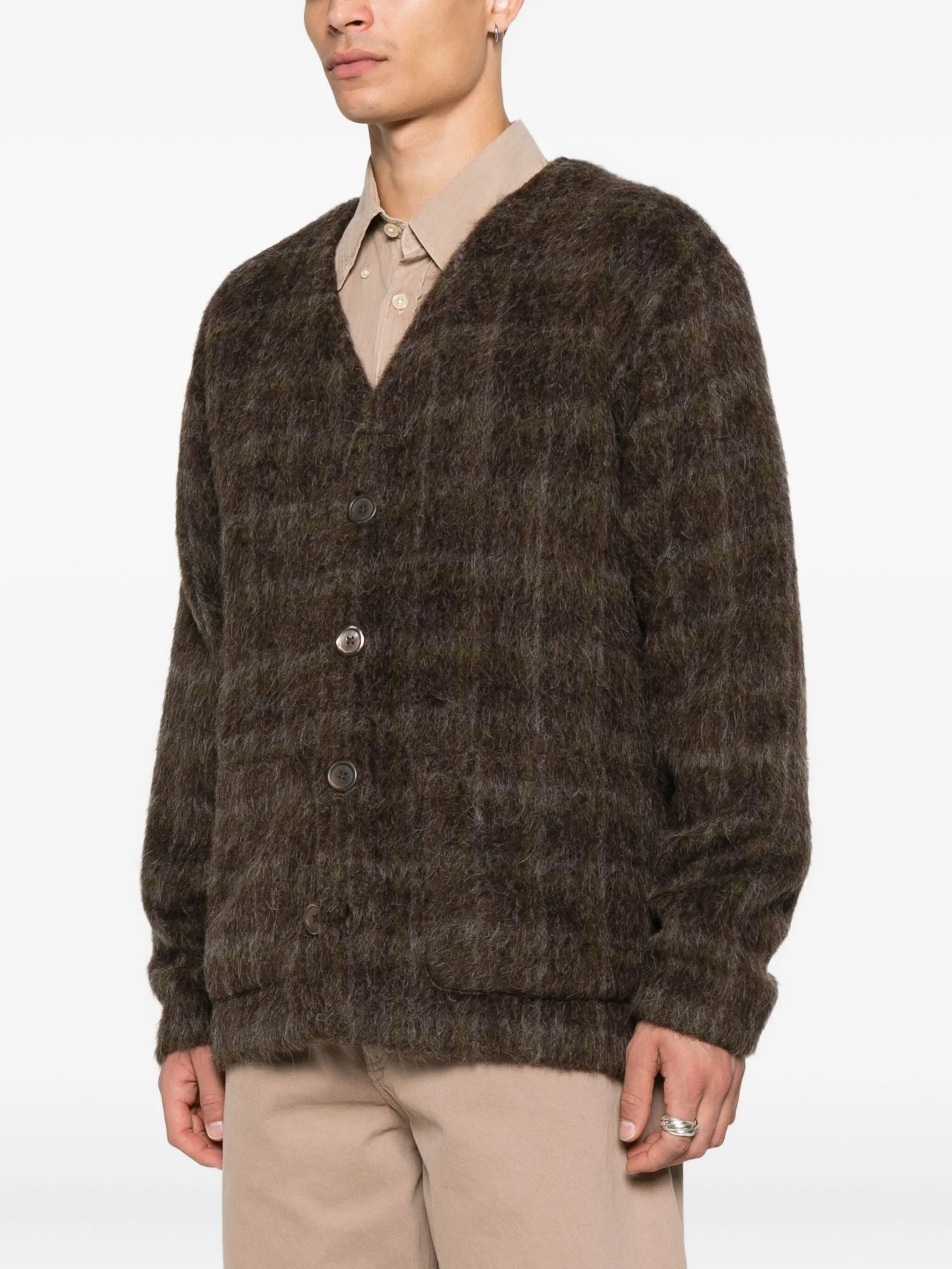 checked cardigan - 3