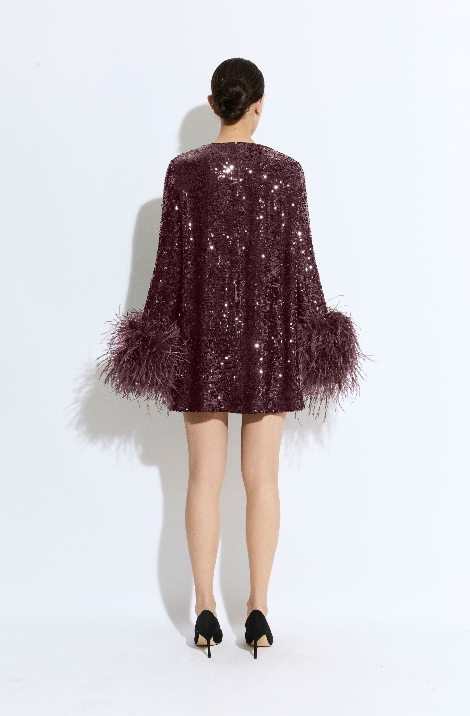 Sequin Dress With Feathers - 3