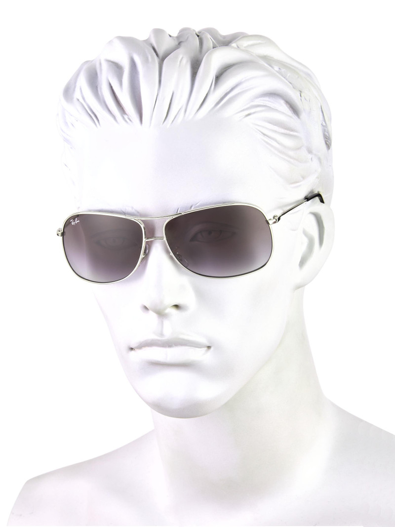Women's RB3267 64MM Square Wrap Aviator Sunglasses - Grad Smoke 4