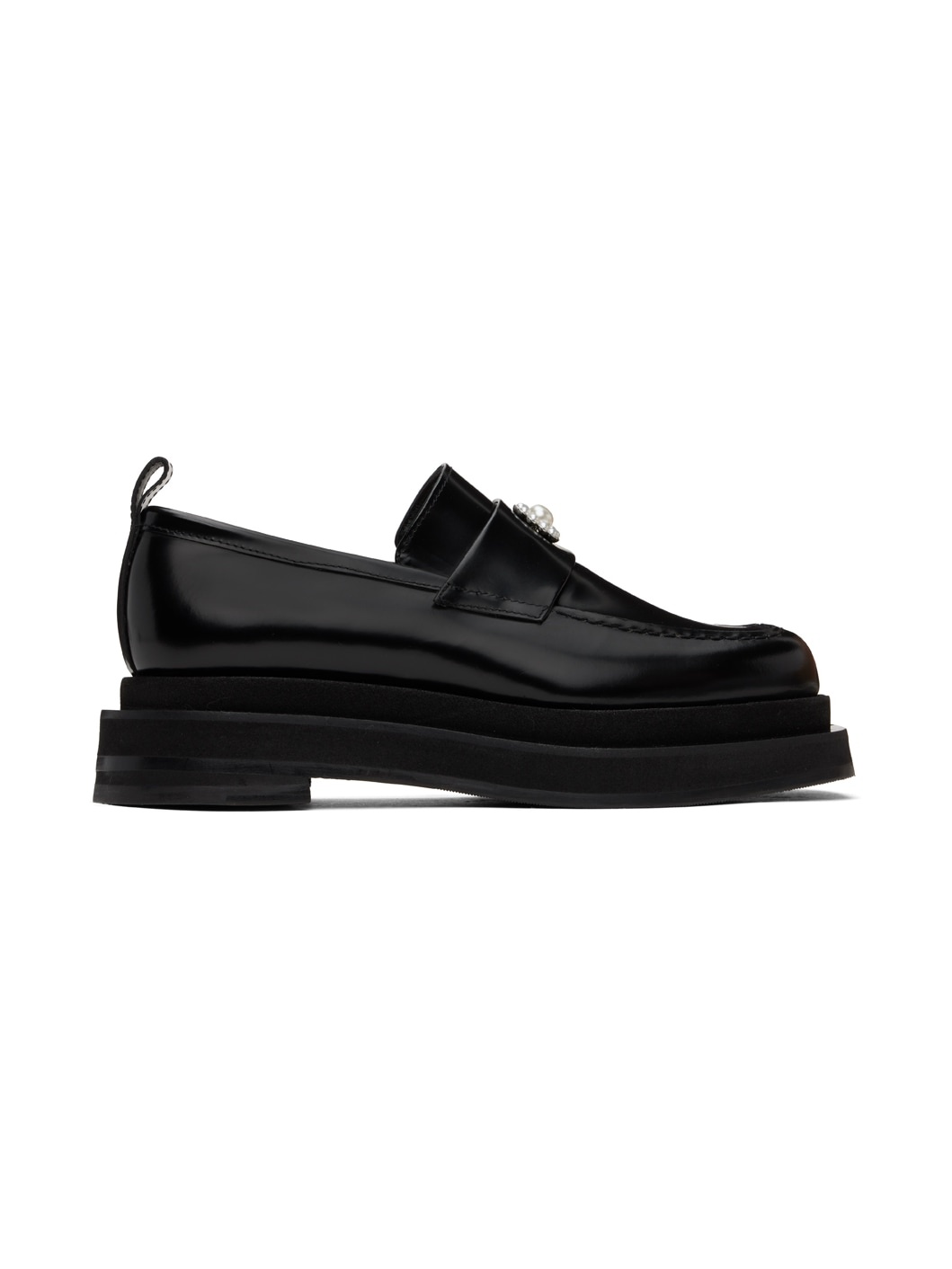 Black Heart Toe Platform Loafers - 1