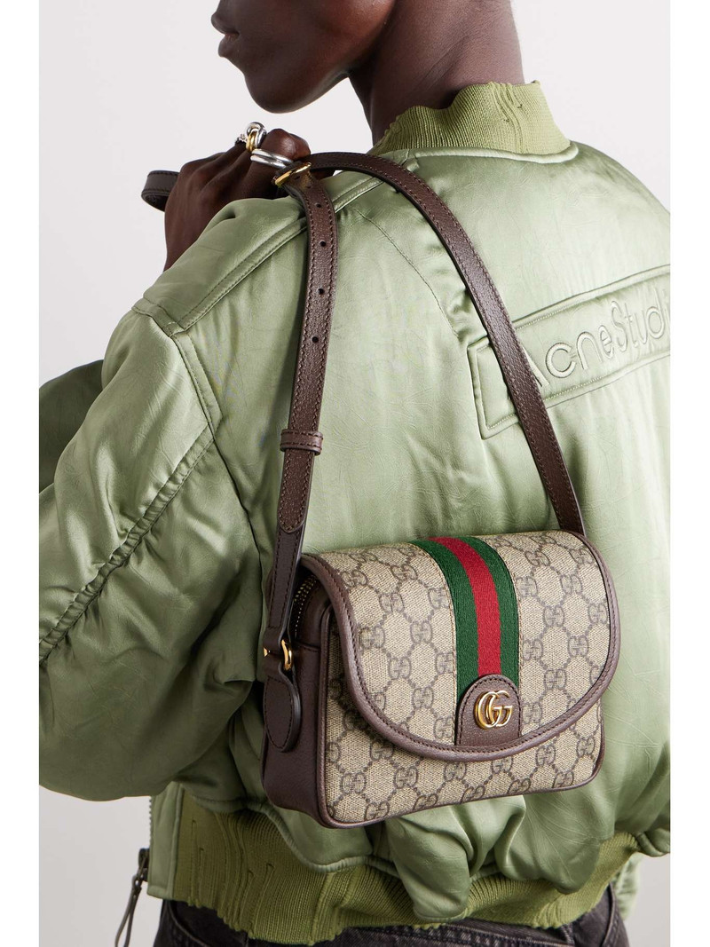 GUCCI Ophidia leather-trimmed printed coated-canvas shoulder bag outlook