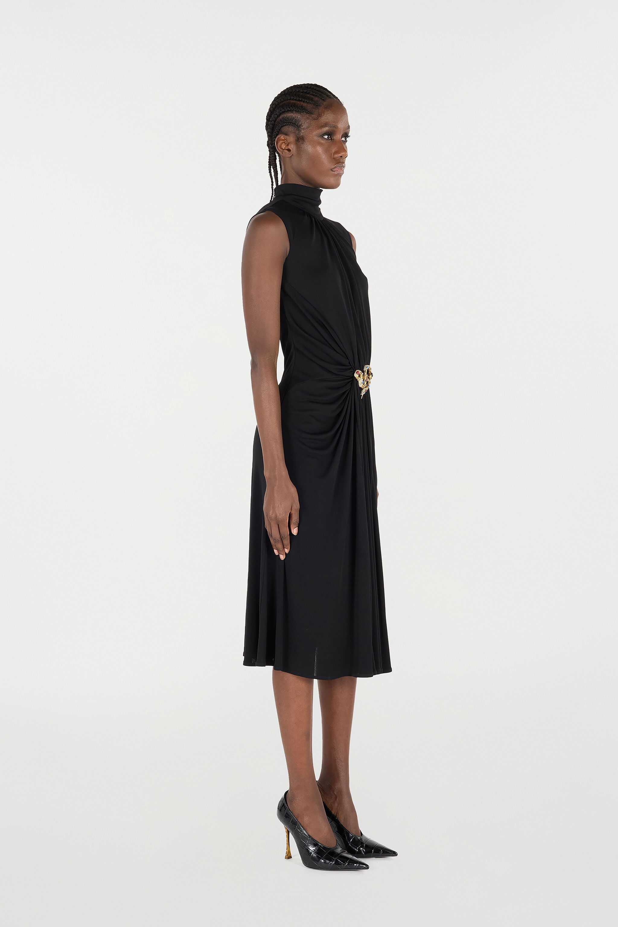 Draped Midi Dress - 3