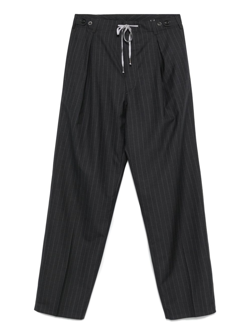 pinstripe drawstring trousers - 1