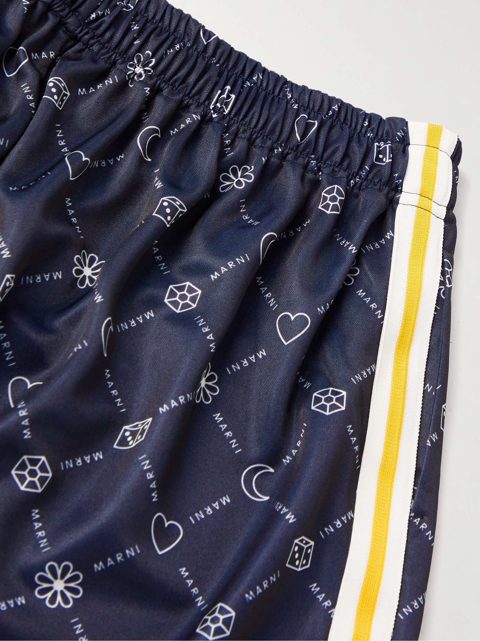 Wide-Leg Striped Logo-Print Jersey Drawstring Shorts - 5