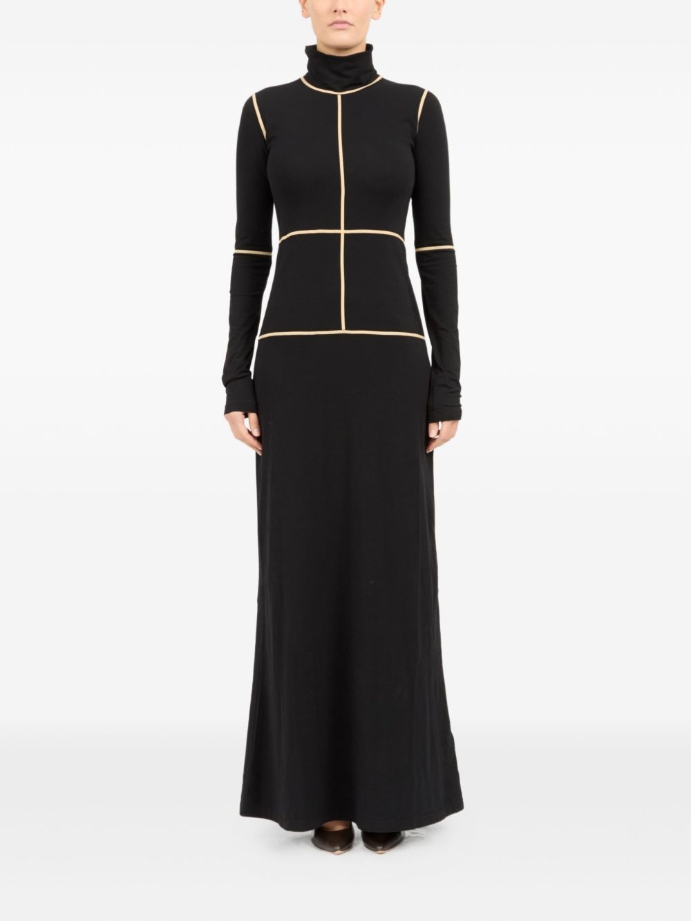 panelled turtleneck dress - 2