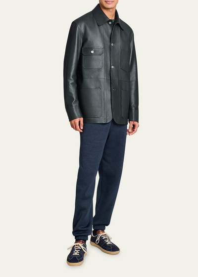 Berluti Men's Leather 4-Pocket Chore Jacket outlook