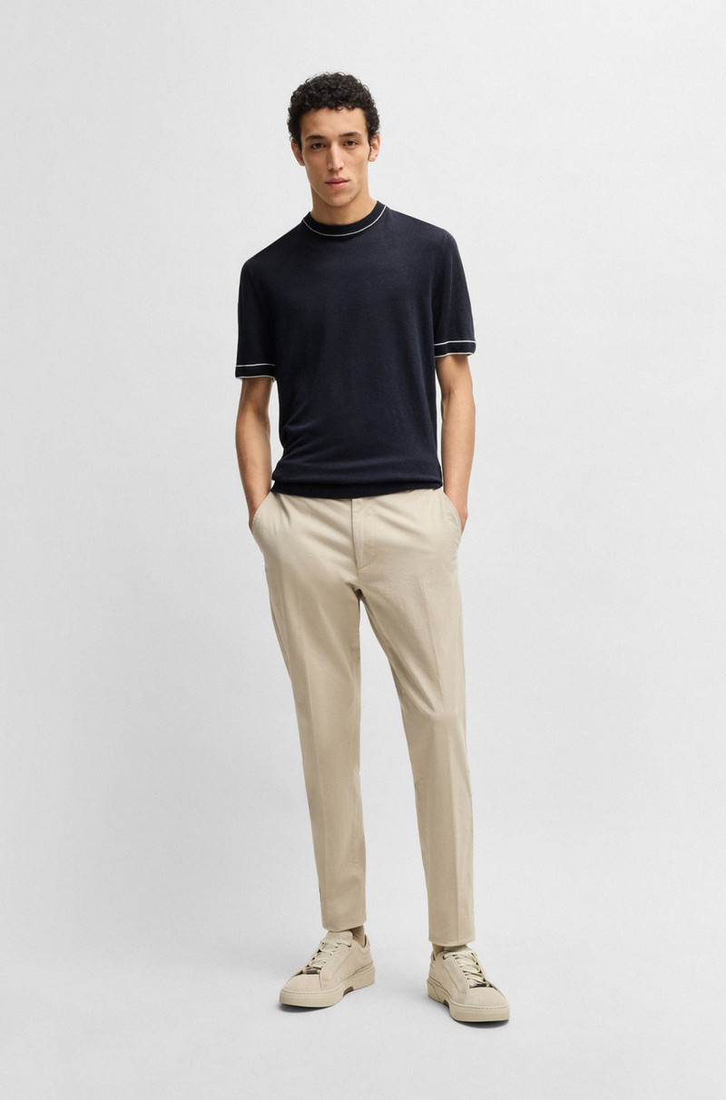 BOSS LINEN-BLEND SWEATSHIRT WITH TIPPING outlook