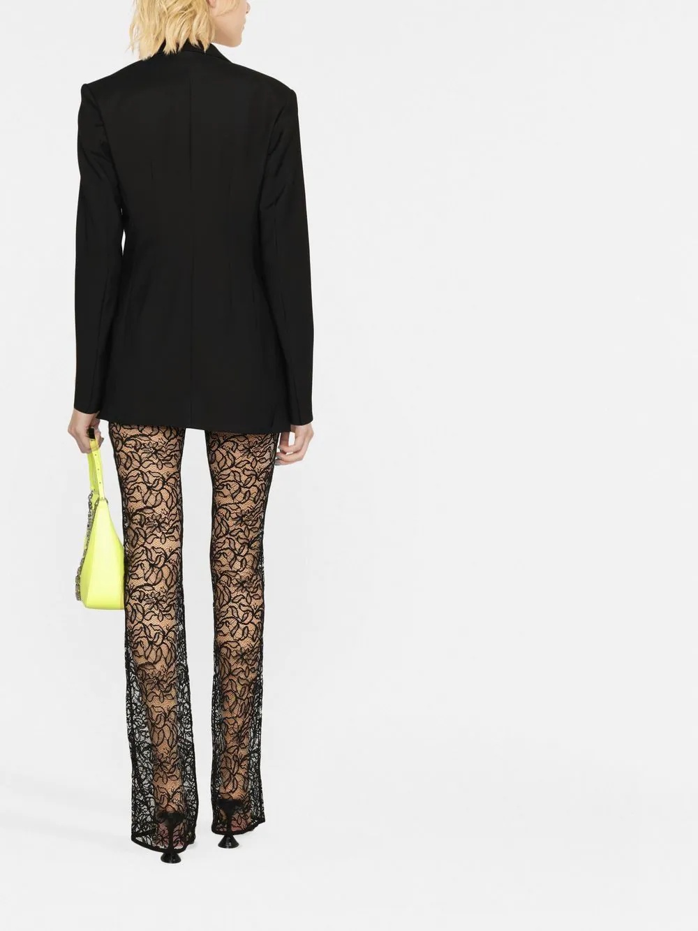 straight-leg floral lace trousers - 3