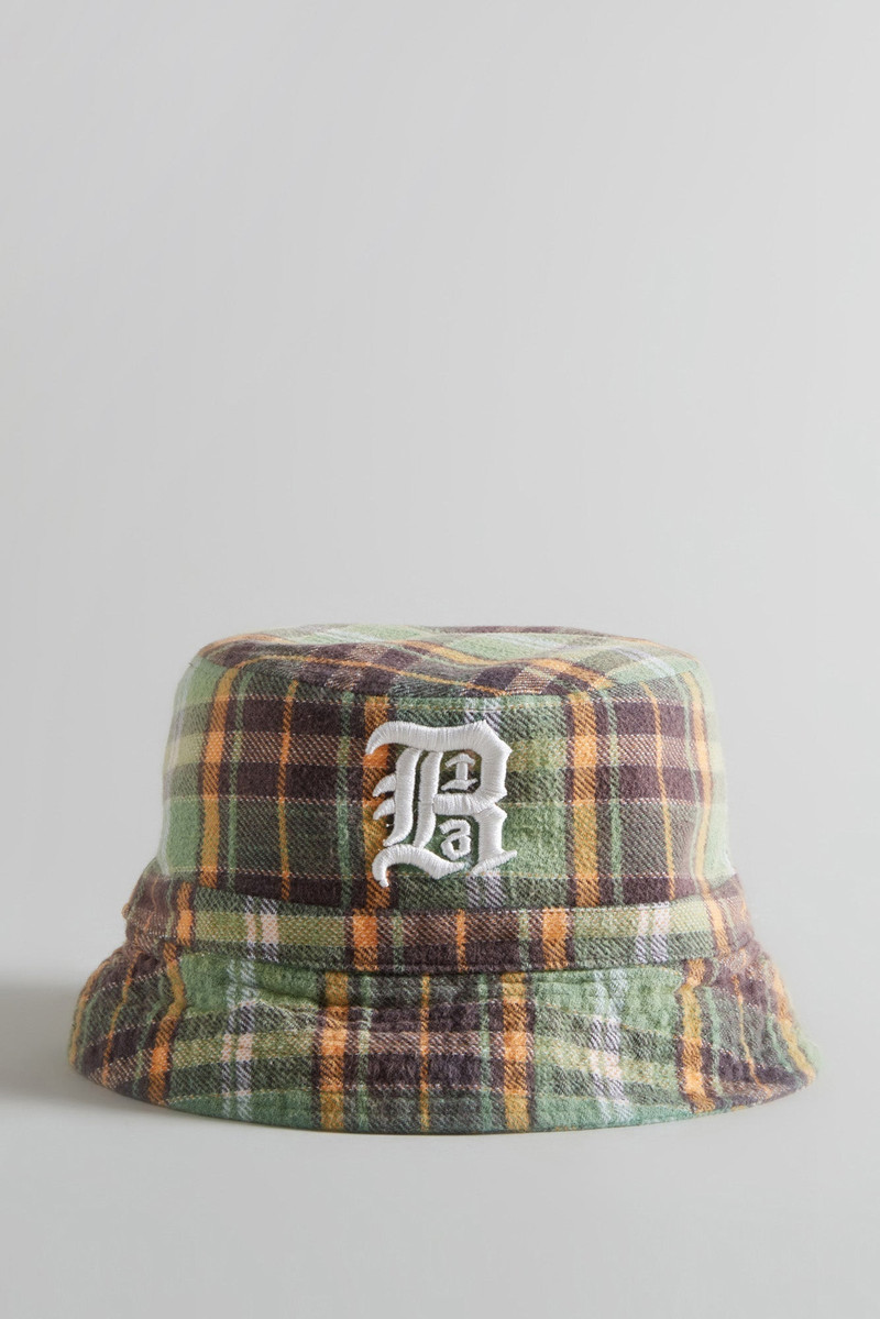 PLAID BUCKET HAT - GREEN 1