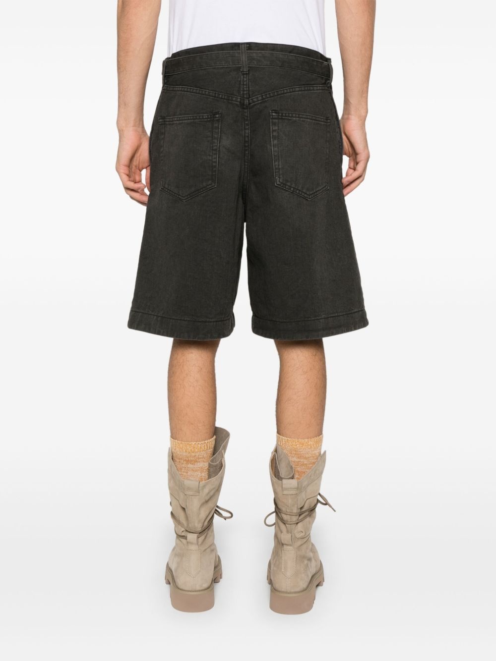 belted denim shorts - 4