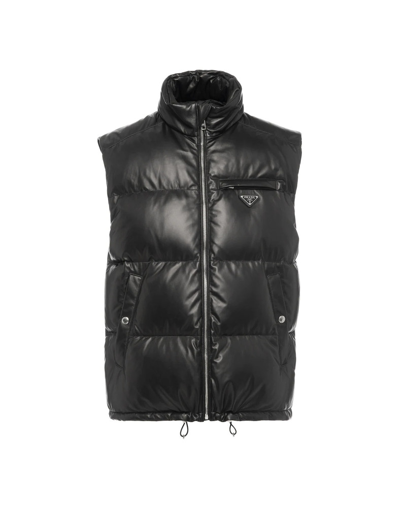 Padded nappa leather vest - 1